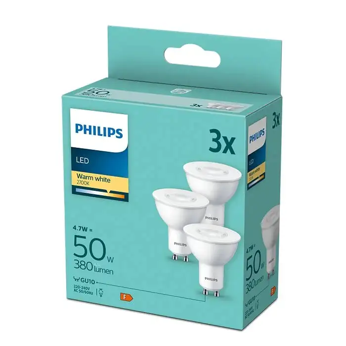 PHILIPS    PAR 4,7W(50W) GU10 WW 2700K 36D 3PF/8DISC PS807