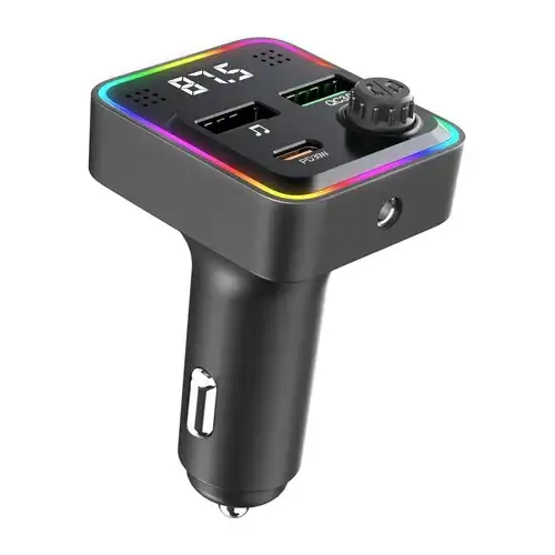 KETTZ FM Transmiter i Punjac Floyd – 2×USB QC3.0 + Type-C PD30W, LED