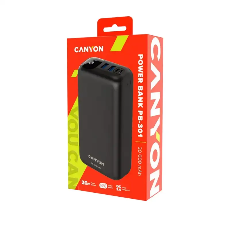 CANYON Power Bank 30000mAh 22.5W Black CNE-CPB301B