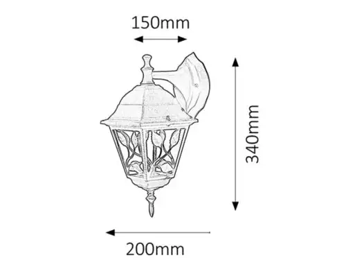 RABALUX Haga spoljna zidna lampa E27 60W  staro zlato IP44