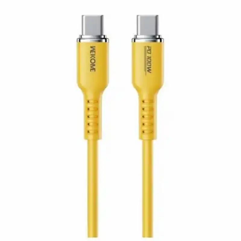 WEKOME Kabl 3.1 USB tip C M/M 1.2m, za Superbrzo punjenje 100W/480Mbps, Silicon Soft, zuti WDC-11